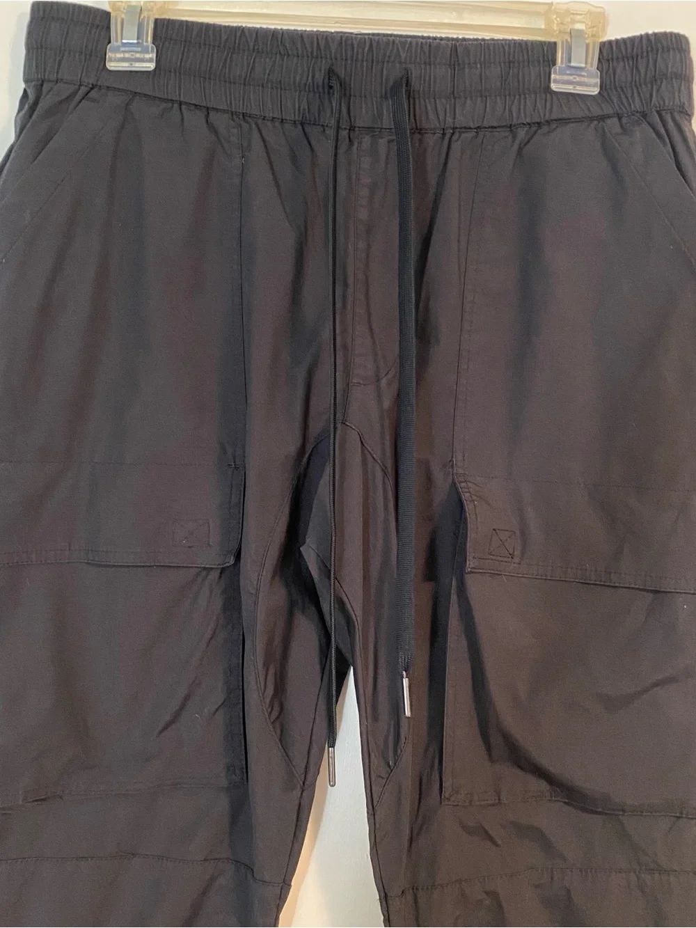 NWOT PacSun Cargo Pants Jogger Elastic Waist Black Men’s M Stretch Casual Tech